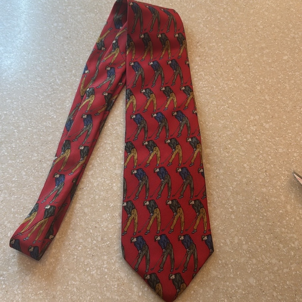 Beaufort Tie Rack Italian Silk Golf ⛳️